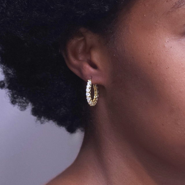 Pave Edge Hoops