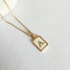 Initial Rectangle Shell Necklace