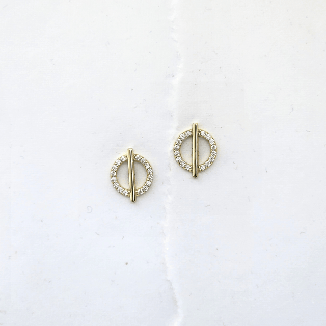 Paved Gold Bar Studs