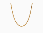 stackable 18 karat gold plated stainless steel twisted rope chain necklace