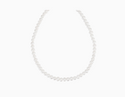 necklace made of single string of white freshwater pearls and sterling silver plated with 14 karat gold