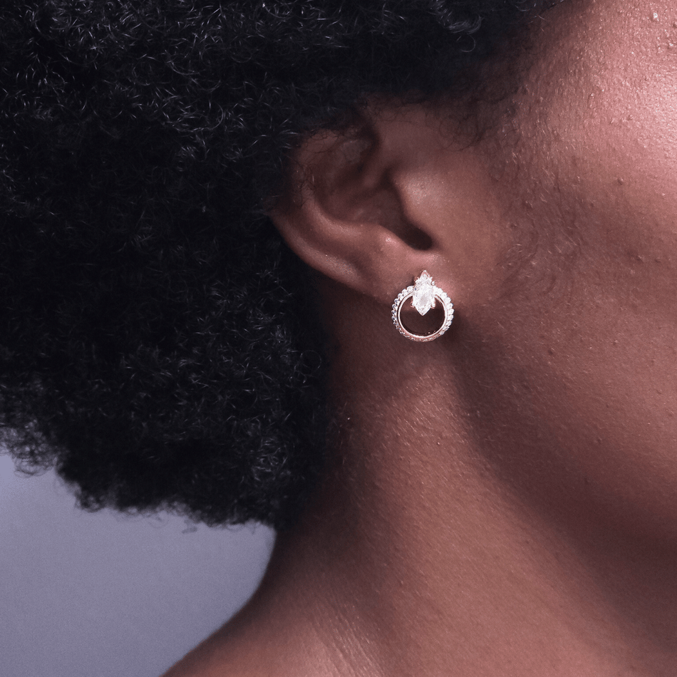 Pave Marquise Stone Studs