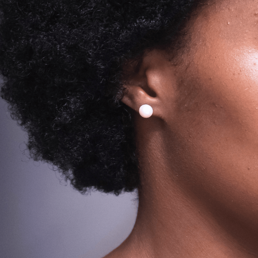 14 karat gold plated sterling silver earring with real freshwater pearl