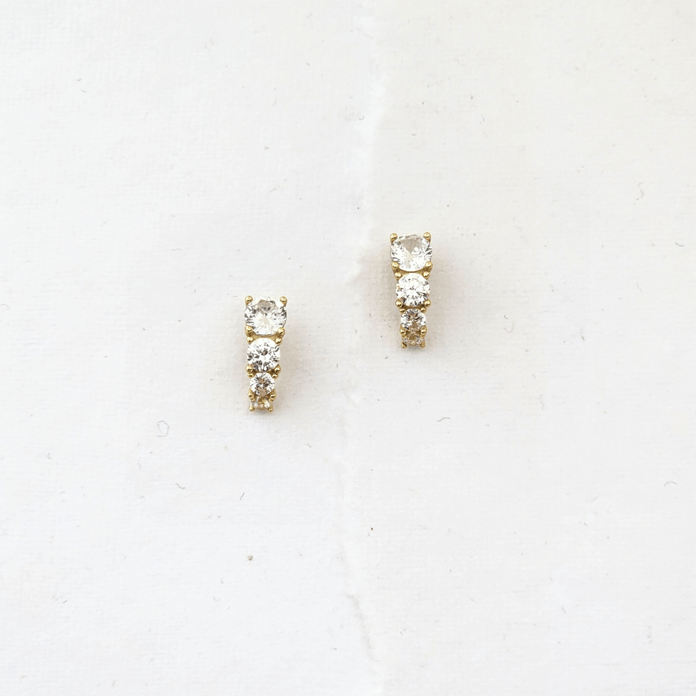 Ascending Clear Stone Studs