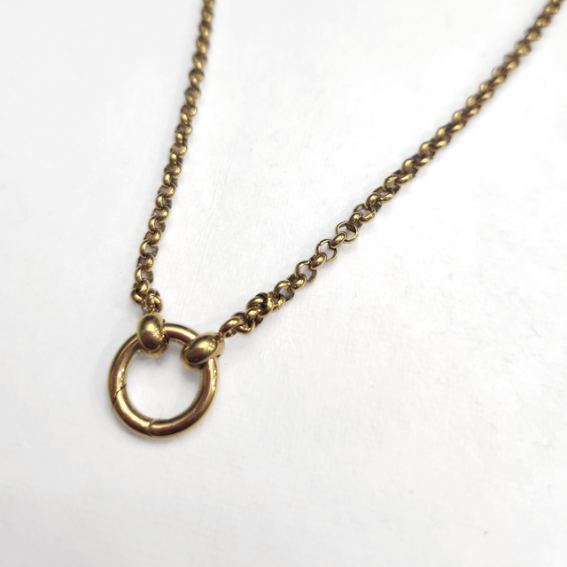 Belcher Rolo Chain Necklace with Classic Circular Annex Ring