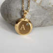Circular Initial Necklace with Diamond