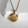 Circular Initial Necklace with Diamond