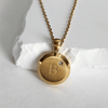 Circular Initial Necklace with Diamond