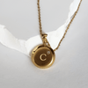 Circular Initial Necklace with Diamond