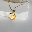 Circular Initial Necklace with Diamond