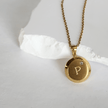 Circular Initial Necklace with Diamond