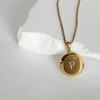 Circular Initial Necklace with Diamond