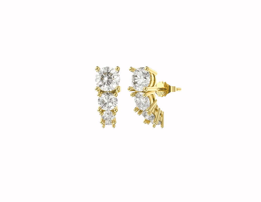 Ascending Clear Stone Studs