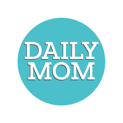 Logo of 'Daily Mom' with a blue circle and white text on a white background