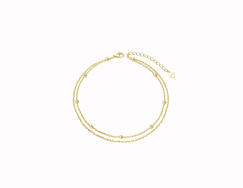 Double Chain Satellite Anklet