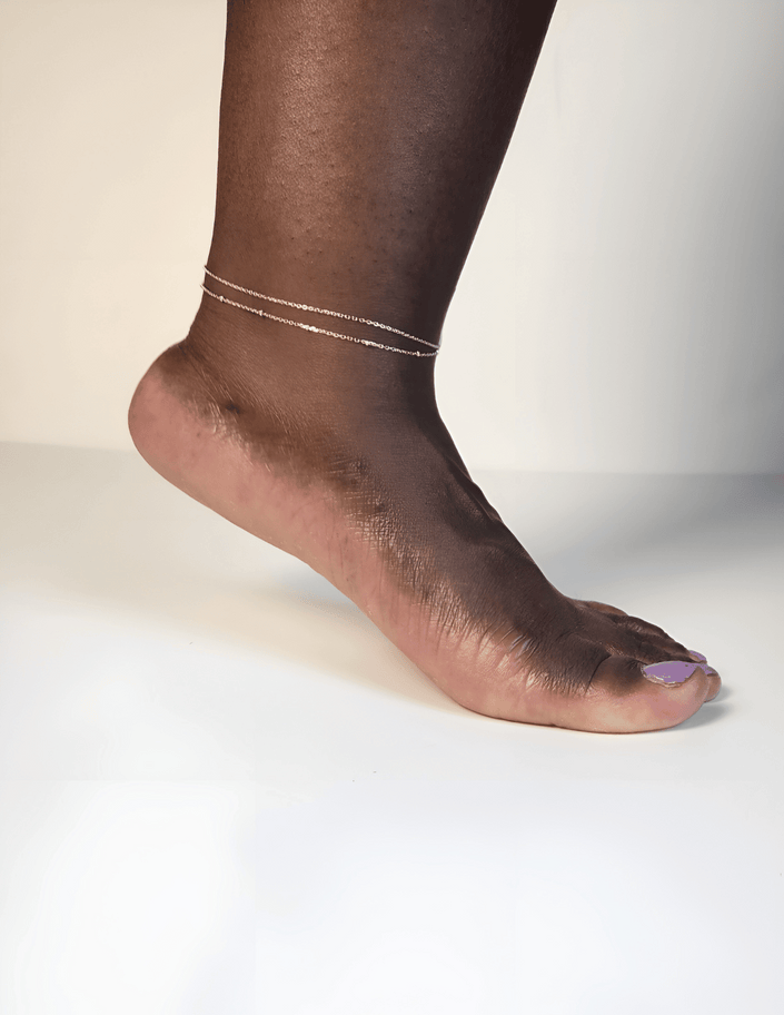 Double Chain Satellite Anklet