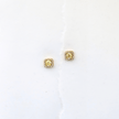 Golden Yellow Square Moissanite Stud Earrings