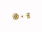 golden yellow colored moissanite stud earrings