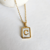 Initial Rectangle Shell Necklace