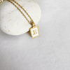 Initial Rectangle Shell Necklace