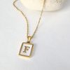 Initial Rectangle Shell Necklace