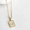 Initial Rectangle Shell Necklace