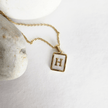 Initial Rectangle Shell Necklace