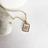 Initial Rectangle Shell Necklace