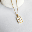 Initial Rectangle Shell Necklace