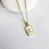 Initial Rectangle Shell Necklace