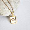 Initial Rectangle Shell Necklace