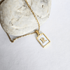 Initial Rectangle Shell Necklace