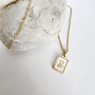 Initial Rectangle Shell Necklace