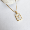 Initial Rectangle Shell Necklace