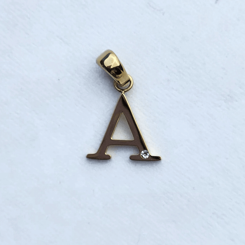 Stone Accented Initial Charm