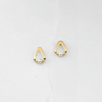 Open Pearl Drop Earrings