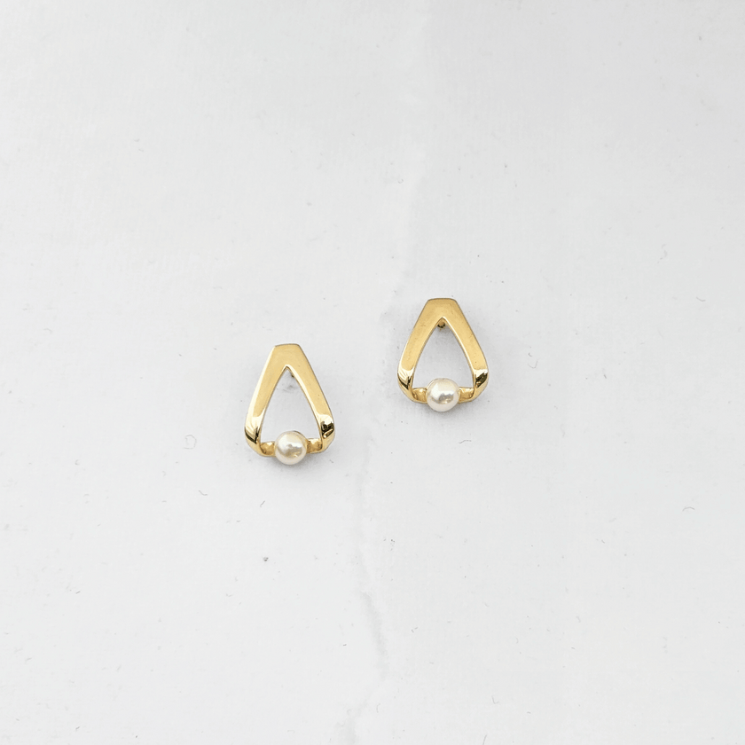 Open Pearl Drop Earrings