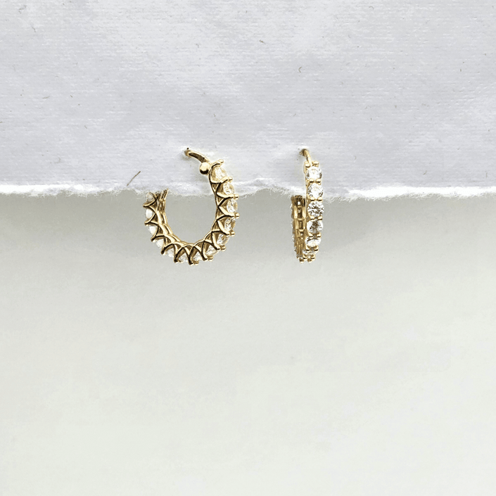Pave Edge Hoops