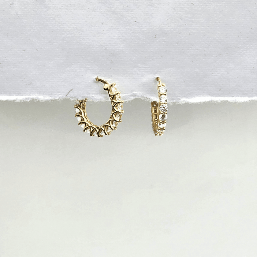 Pave Edge Hoops
