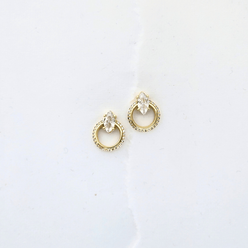 Pave Marquise Stone Studs