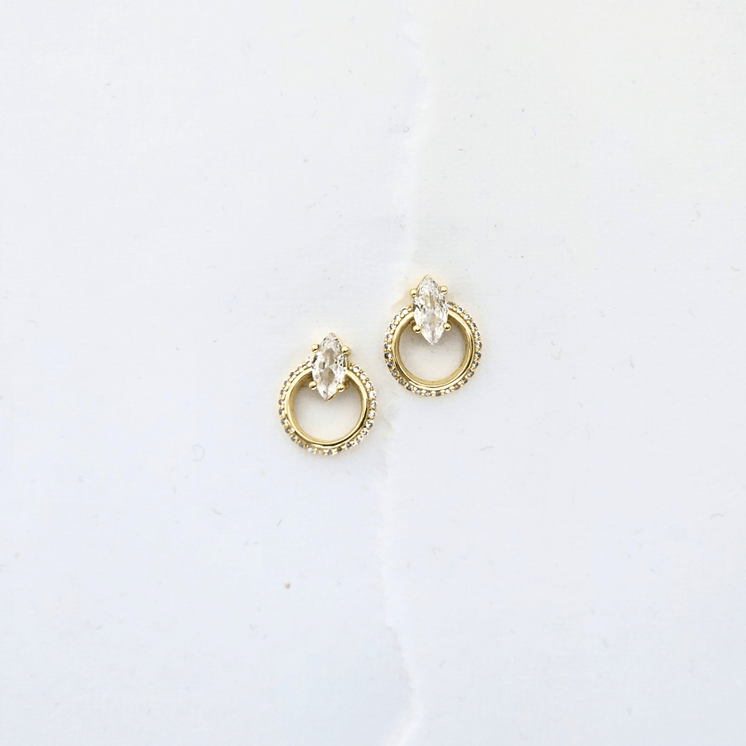 Pave Marquise Stone Studs