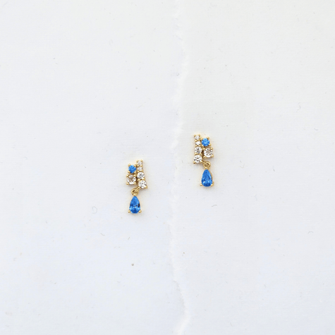 Pink and Blue Dangle Earrings