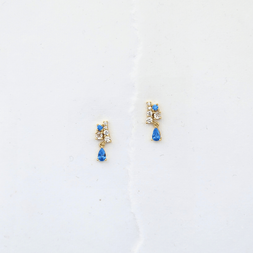 Pink and Blue Dangle Earrings