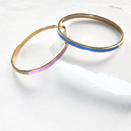 Pink and Blue Hinge Bracelet Set