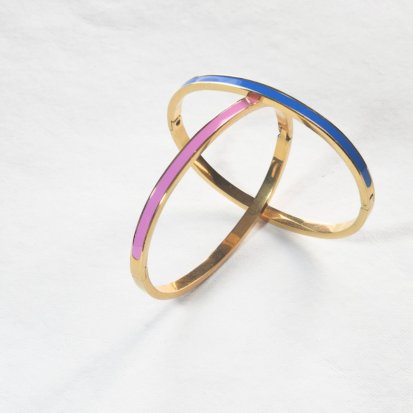 Pink and Blue Hinge Bracelet Set