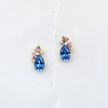 Pink and Blue Stone Drop Earrings
