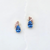 Pink and Blue Stone Drop Earrings