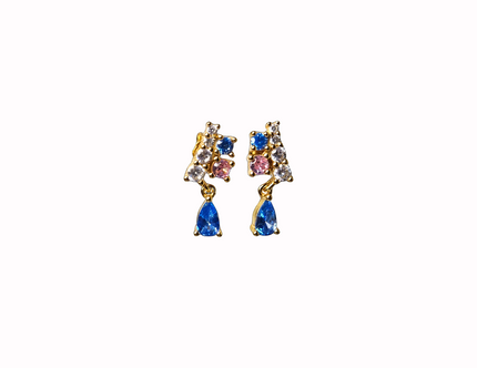 pink and blue crystal dangle earrings benefitting the jack and jill of America foundation