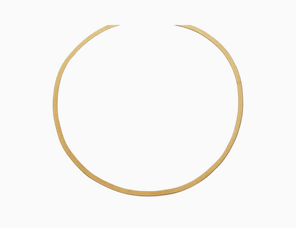 water resistant waterproof 18 karat gold plated herringbone necklace made from tarnish resistant stainless steel