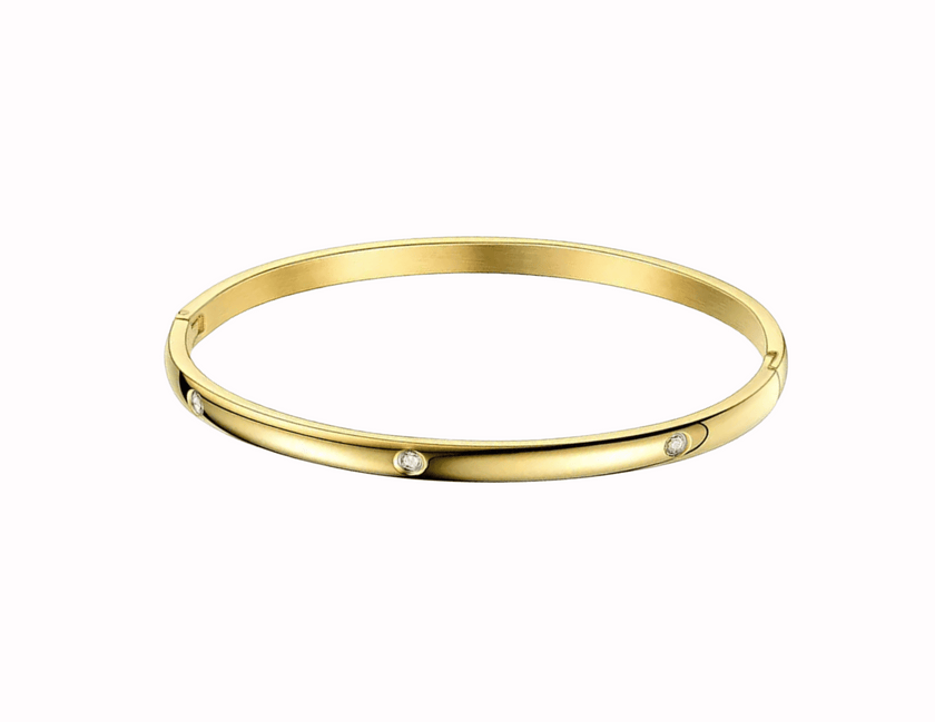 Smooth Edge Stone Studded Hinge Bracelet